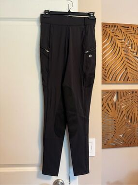 SANTINY Women's Horse Riding Pants with Zipper Pockets Knee-Patch Size XS